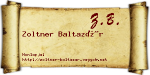 Zoltner Baltazár névjegykártya